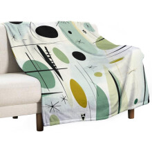 Šalvějově zelená geometrická deka50x60Flanel fleece