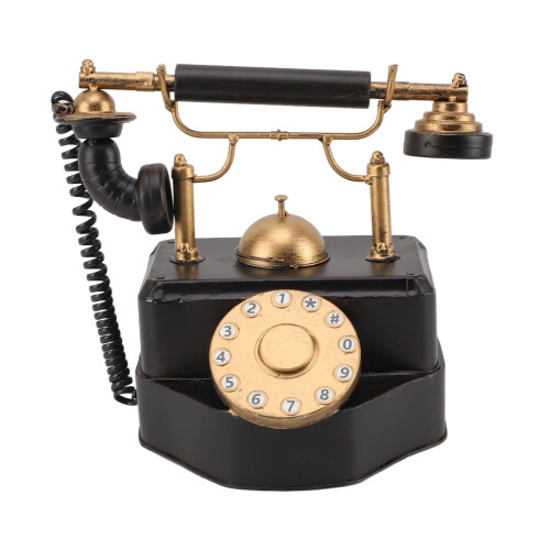 Retro corded desk phone nostalgic dial style