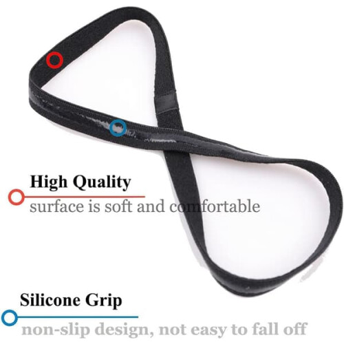 Sports Headbands Black Elastic Non-Slip 4-Pack 1