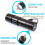 UV Flashlight 395nm USB Rechargeable Black 3