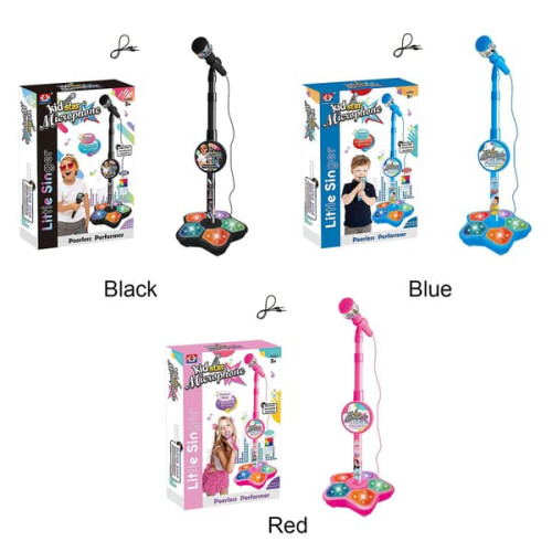 Kids Electric Microphone with Adjustable Stand and Lights 2