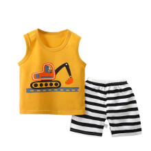 Ensemble débardeur et short sans manches orange pour petit garçon (3 mois-5 ans)