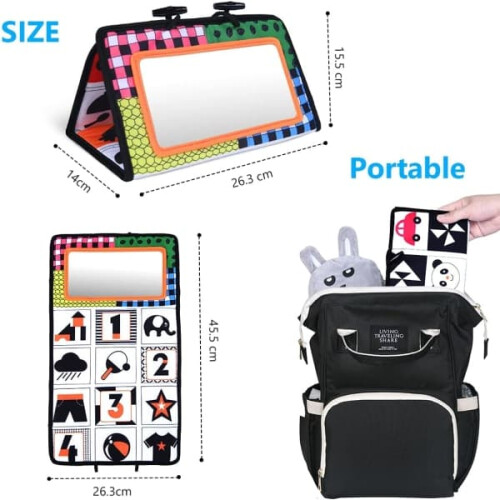 Kids' Abdominal Mat with Mirror Black and White 1pc 1