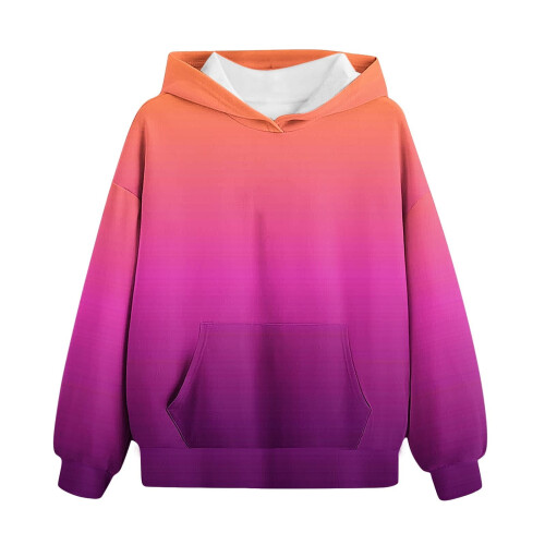 Moletom feminino oversized com degradê, modelagem solta, tamanhos 2 a 13. 2