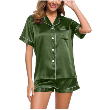 Silke-satin pyjamassæt til kvinder, 2 dele