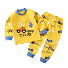 Pijama infantil de manga comprida com estampa de desenho animado, tamanhos 3M-5T.