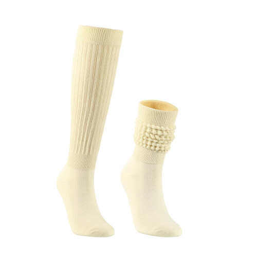 Women's Beige Medium High Tube Bubble Socks One Size 2