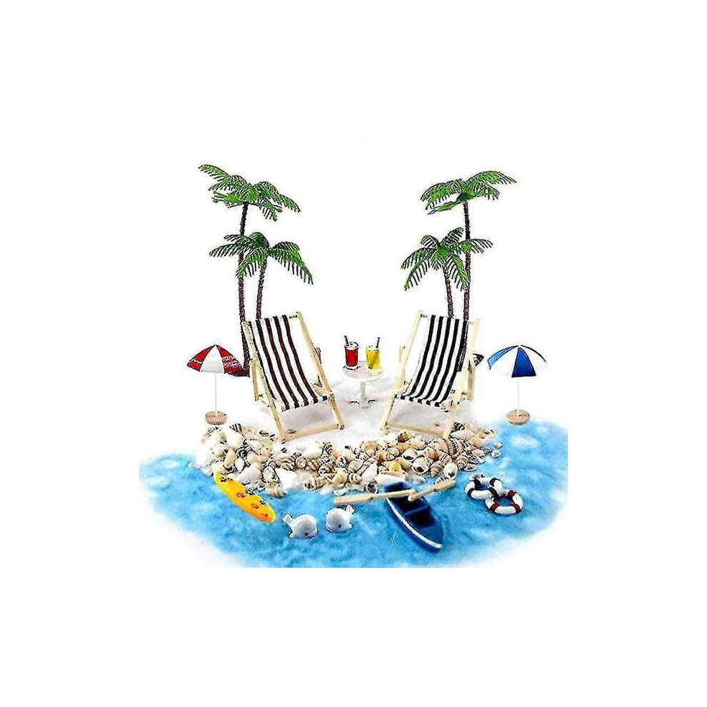 Dollhouse Miniature Deck Chair Set 1:12 Scale 18pcs