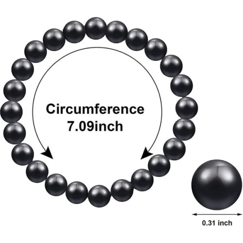 Shungite Bracelet 8mm Beads Elastic Crystal Energy 1