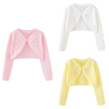 Veste pull décontractée en maille blanche pour fille 130