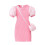 Mädchen-Strickkleid mit Puffärmeln, rosa, Größe 4T 1