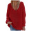 Damen-Winterstrickpullover mit V-Ausschnitt, einfarbig rot 1