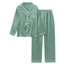 Dame satin efterårspyjamassæt med lange ærmer og komfort loungewear