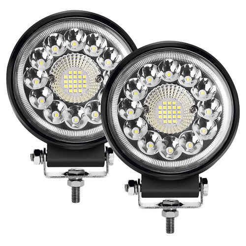 Kit com 2 Faróis de LED de 4,5 polegadas, 150W, 10000LM, 12V/24V