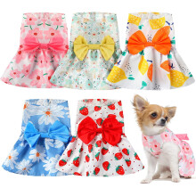 Hundekjole Blomster Prinsesse Sløjfe Lille Størrelse