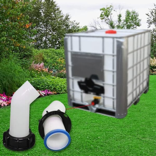 IBC Tank Extension Nozzle Valve with Nut 1000L 2