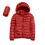 Packbare Damen-Daunenjacke mit Kapuze, rot, Größe S 2