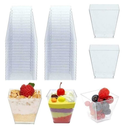 Clear Plastic Glasses Cups 100 Pieces 2