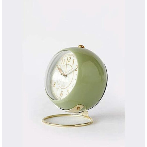 Retro Silent Alarm Clock with Night Light Green 1