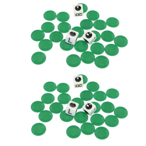 Left Right Center Dice Game Set 16mm 3 Dice 24 Chips 2