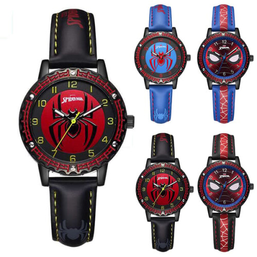 Spiderman luminous analog watch waterproof black 1