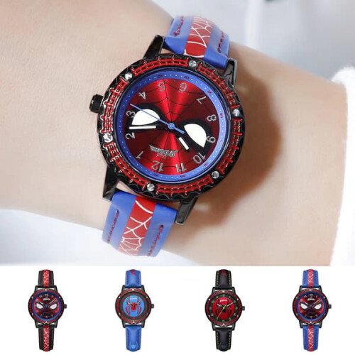 Spiderman luminous analog watch waterproof black 2