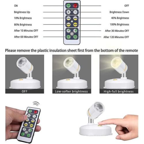 Projecteurs LED sans fil à intensité variable avec télécommande et orientables 2