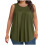 Regata feminina plus size com gola redonda, pregas frontais e modelagem solta. 1