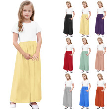 Sommerkleid in A-Linie für Mädchen, Größe 10-12, lässig, einfarbig