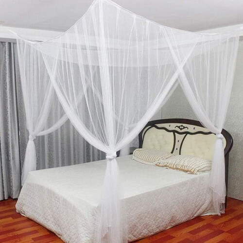 Mosquito Net Black Square 4-Poster Bed Canopy 2