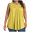 Regata feminina plus size com gola redonda, pregas frontais e modelagem solta. 1