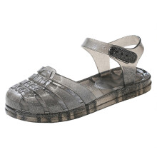 Sandali da bambina in tessuto PVC, punta chiusa, taglie 4-8