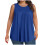 Regata feminina plus size com gola redonda, pregas frontais e modelagem solta. 1