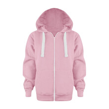 Moletom infantil com capuz e zíper, manga comprida, cor rosa, 3-4 anos.
