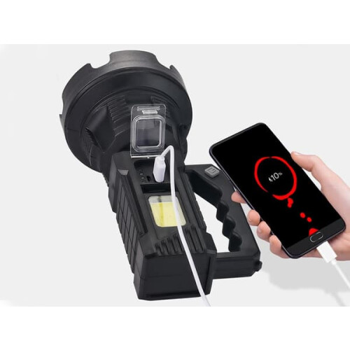 Rechargeable Flashlight CREE XHP50 LED Black 1pc 2