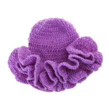 Winddichte bucket hat met gegolfde rand, gehaakt (1 stuk)