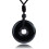 Collier pendentif donut en cristal d'obsidienne noire ajustable 1