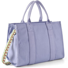 Sac cabas en toile pour femme avec fermeture éclair et bandoulière