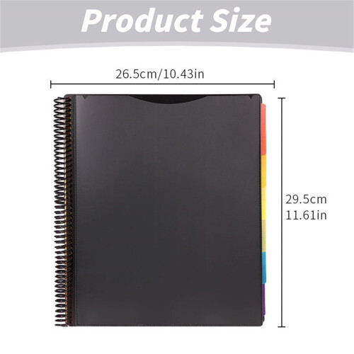 Plastic Multi-Pocket Folder with Dividers 6 Pockets 5 Colors 2