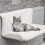 Hanging Cat Bed Iron Frame White Lambswool 1pc 3