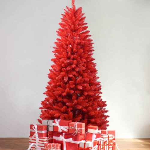 Red PVC Christmas Tree 6FT with 804 Tips