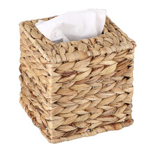 Kryt na krabičku na kapesníky s vodním hyacintem, tkaný proutí, 5,7x5,7x5,9