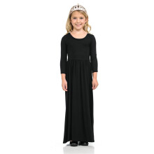 YOUSNH Mädchen Langarm Prinzessinnenkleid Schwarz 7-8 Jahre