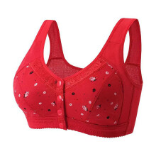 Daisy BH für Damen, bügellos, mit Knopfleiste vorne, Rot, Größe 4XL
