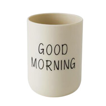 Goedemorgen beker met tandenborstelhouder 330 ml kaki