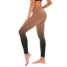 Dames yogabroek met rechte pijpen en enkellengte, goudkleurig, maat S