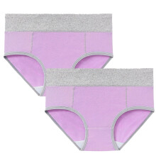 Nahtlose Damen-Baumwollslips mit hohem Bund, Lila, XXL, 2er-Pack