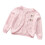 Cardigã curto rosa para meninas com botões e 1