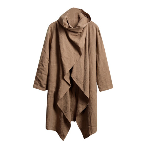 Ανδρικό trench coat μεσαίου μήκους, μακρυμάνικο, σε καφέ χρώμα