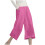Dame sommerlige ensfarvede caprishorts med elastisk talje 1